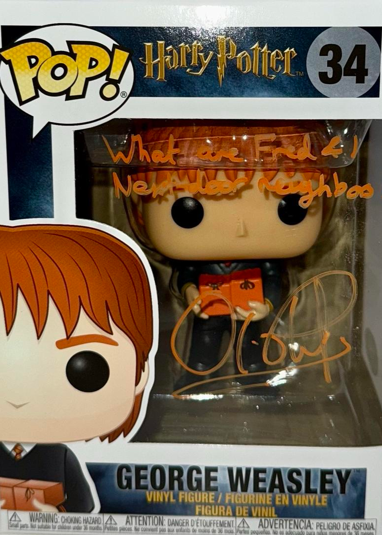 Oliver Phelps Signed Funko Pop #34 "George Weasley" (Harry Potter) w/Quote - JSA COA